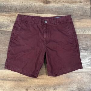 Bonobos Burgundy Maroon Chino Shorts 34 Preppy Golf Lined 7" Inseam Pockets READ